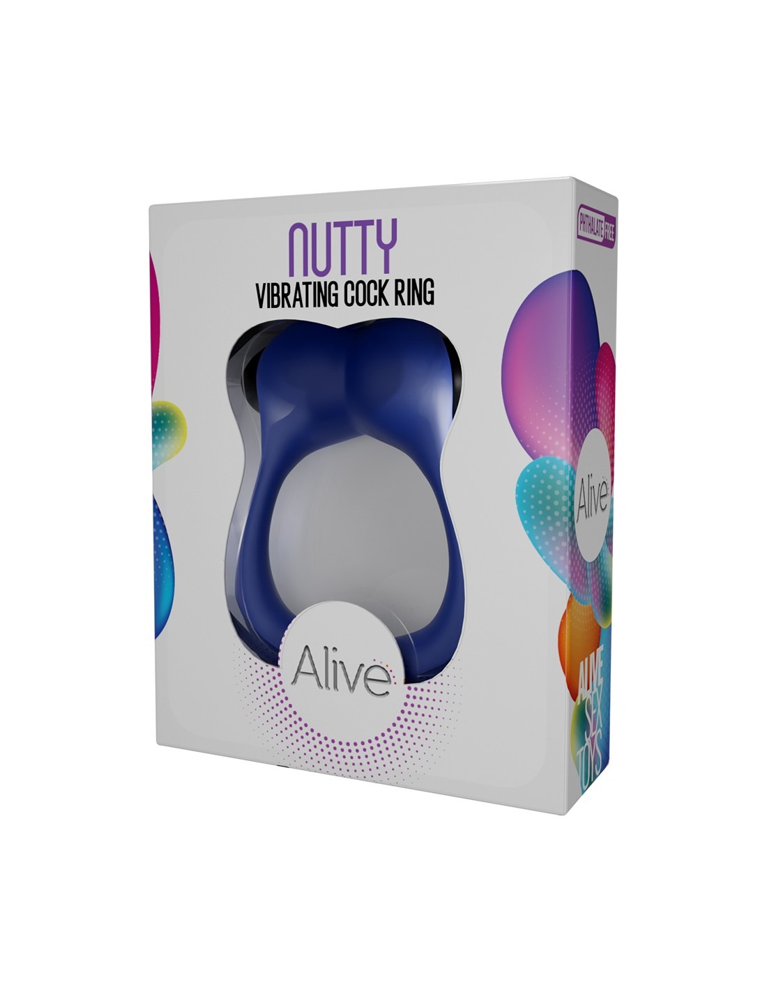 Ерекційне віброкільце Alive Nutty синє