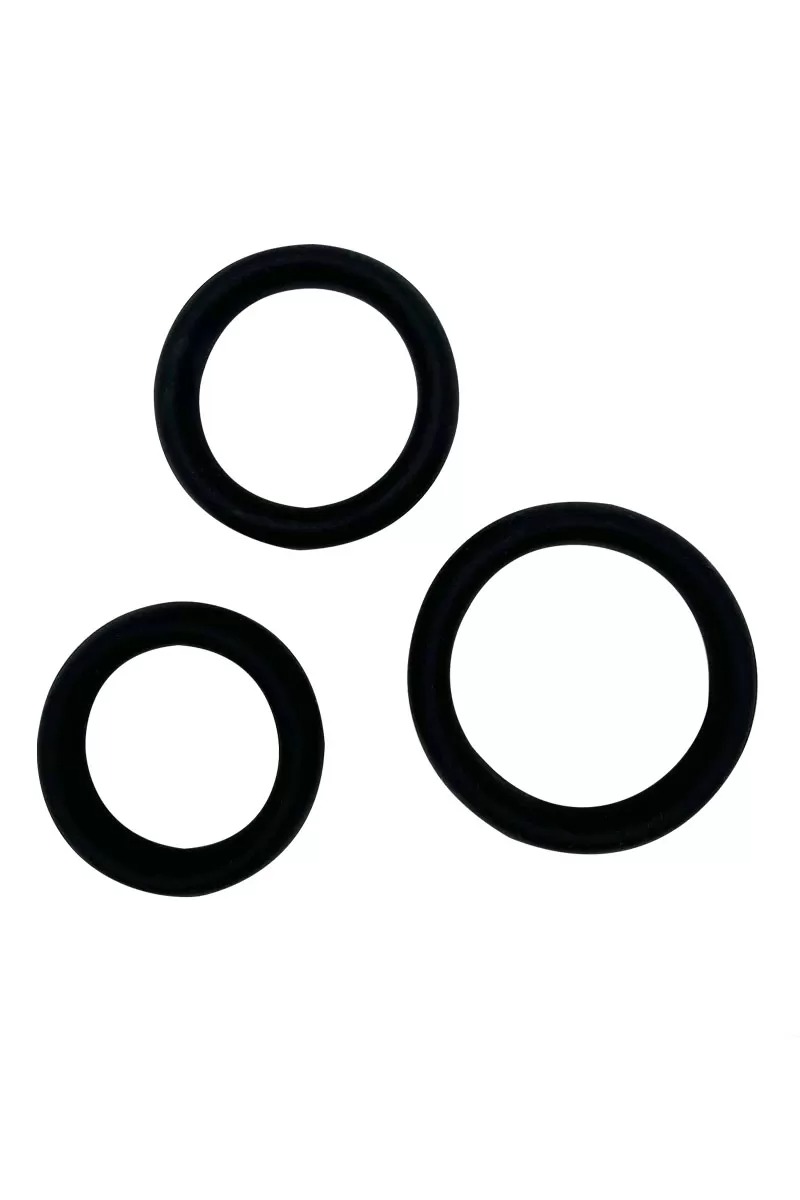 Набор эрекционных колец Alive Sensual Pleasure Rings черные