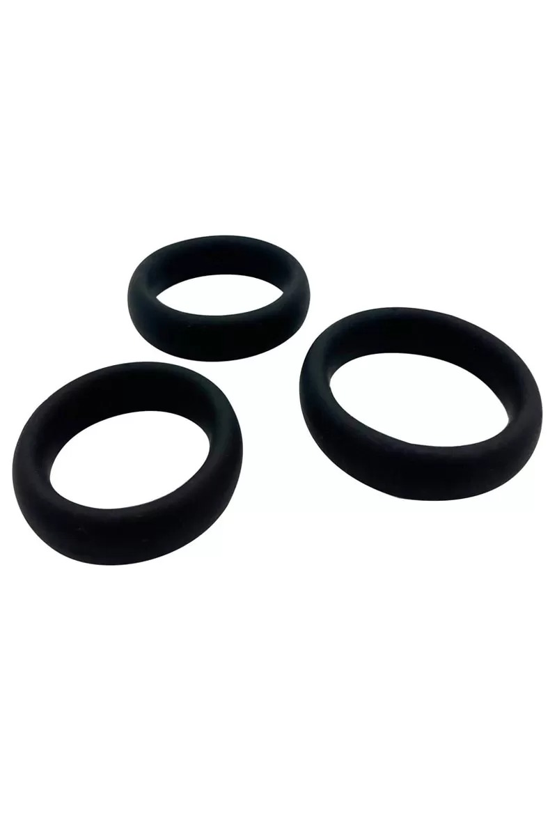 Набор эрекционных колец Alive Sensual Pleasure Rings черные