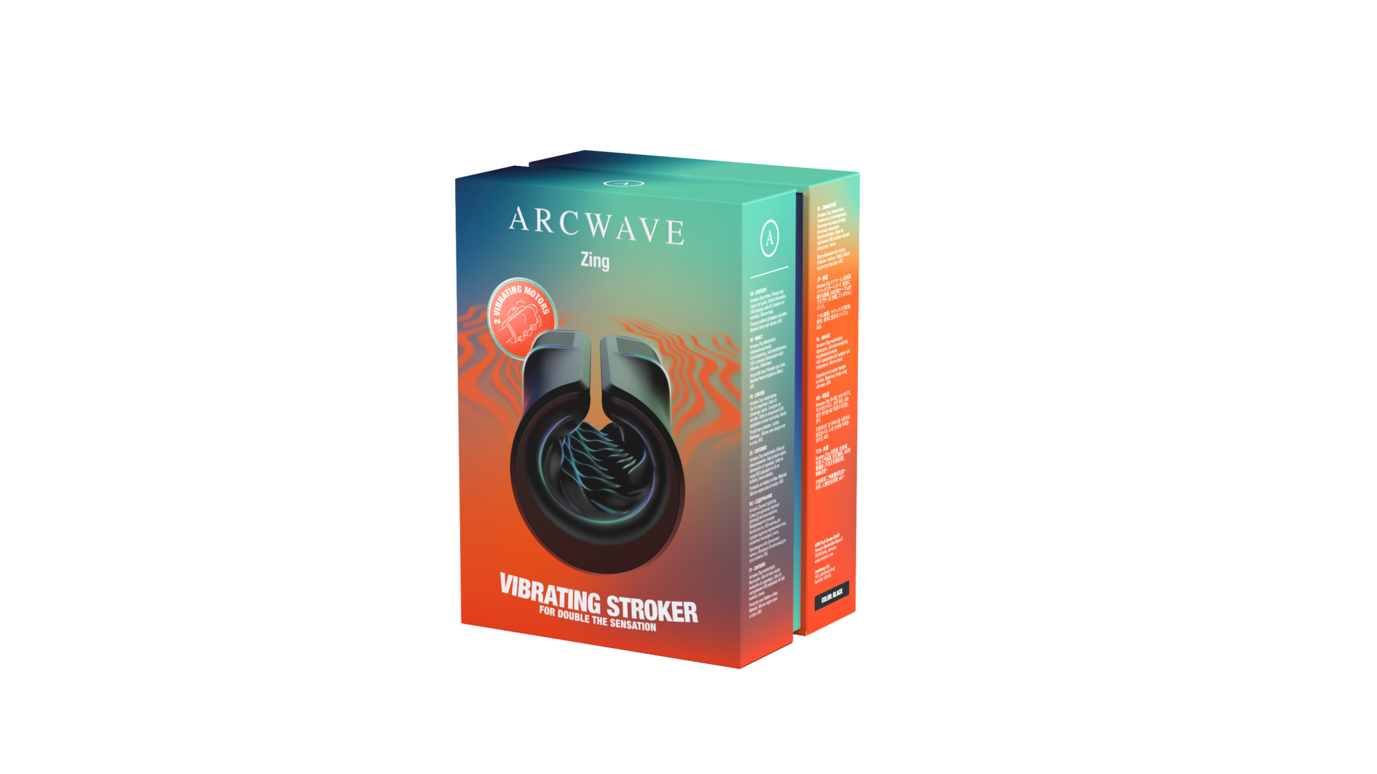 Вібруючий мастурбатор Arcwave Zing Black, відкритий, чорний