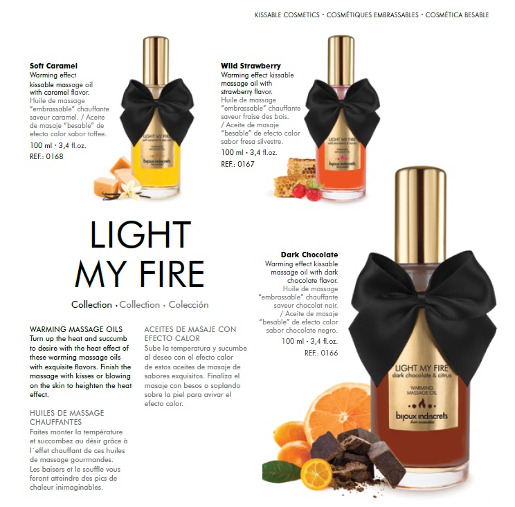 Согревающее массажное масло Bijoux LIGHT MY FIRE земляника и мёд