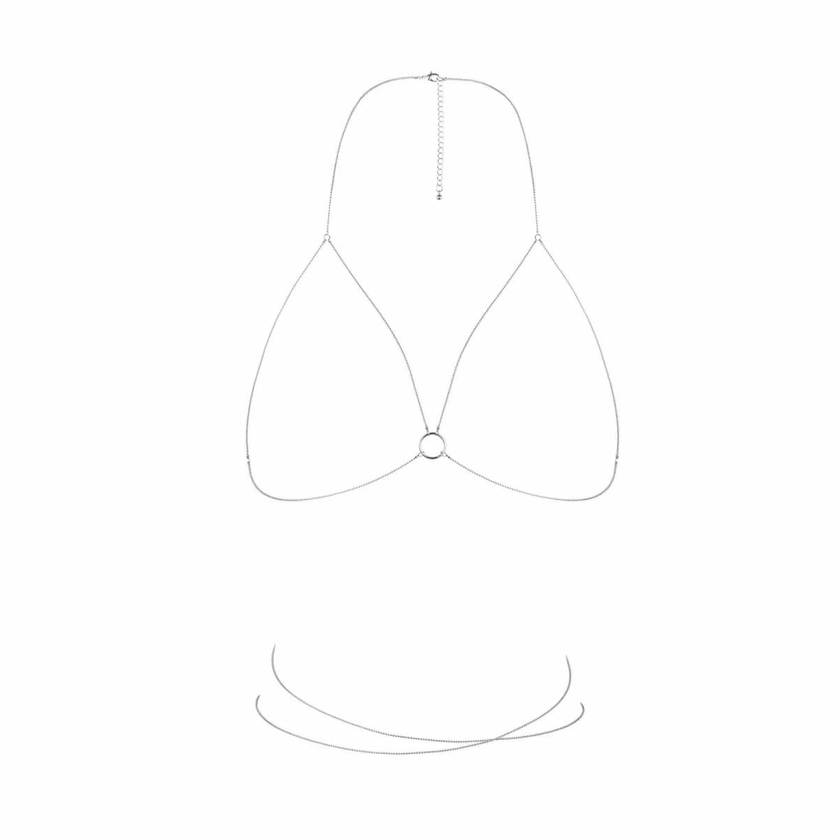 Ланцюжок портупея Bijoux Indiscrets Magnifique Bra Chain - Silver, прикраса на тіло