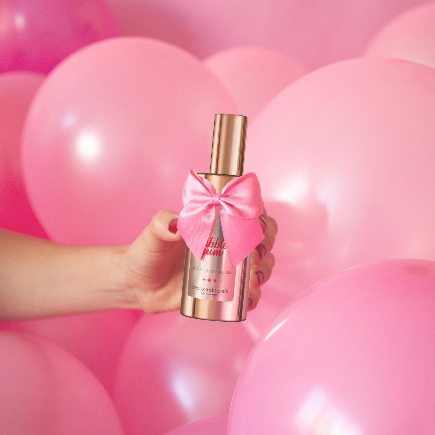 Масажний гель-лубрикант 2 в 1 на силіконовій основі Bijoux Bubblegum з ароматом жуйки, 100 мл