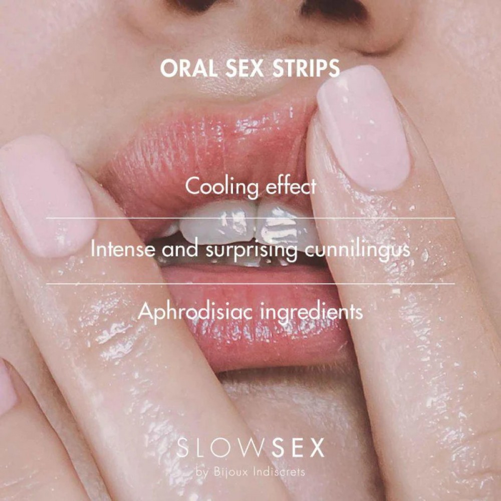 М'ята смужка для орального сексу SLOW SEX Bijoux Indiscrets Oral sex strips (в упаковці 7 шт.)