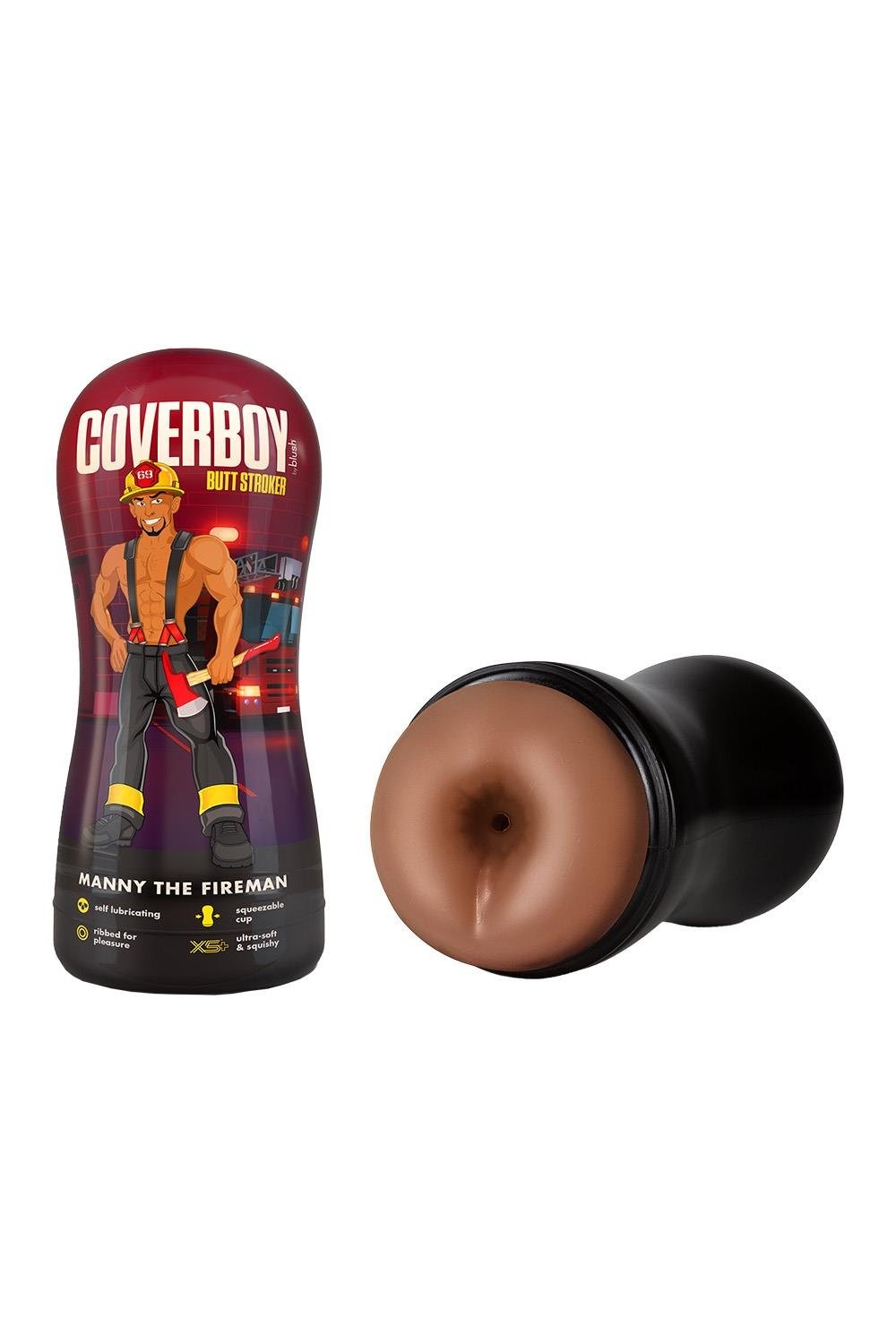 Мастурбатор анал Blush Coverboy у колбі, коричневий, 18.5 см