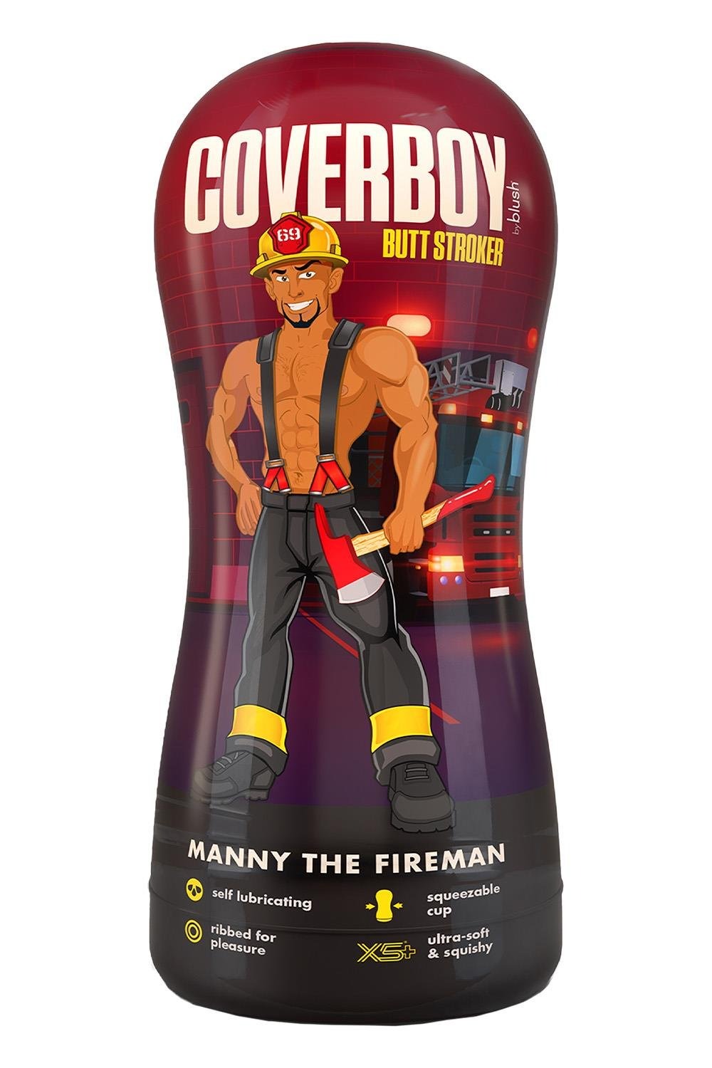 Мастурбатор анал Blush Coverboy у колбі, коричневий, 18.5 см
