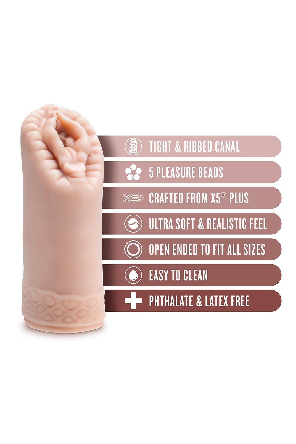 Мастурбатор вагина Blush Enlust Alyssa с бусинами внутри, 13.9 см