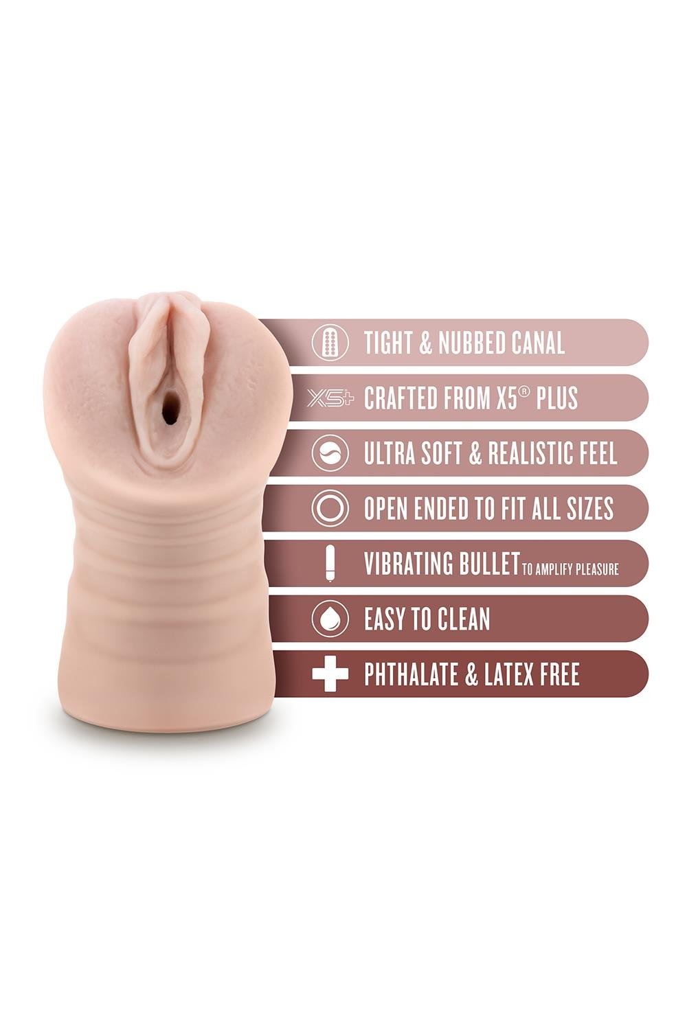 Мастурбатор вагіна Blush Enlust Ayumi з віброкулею, 12 см