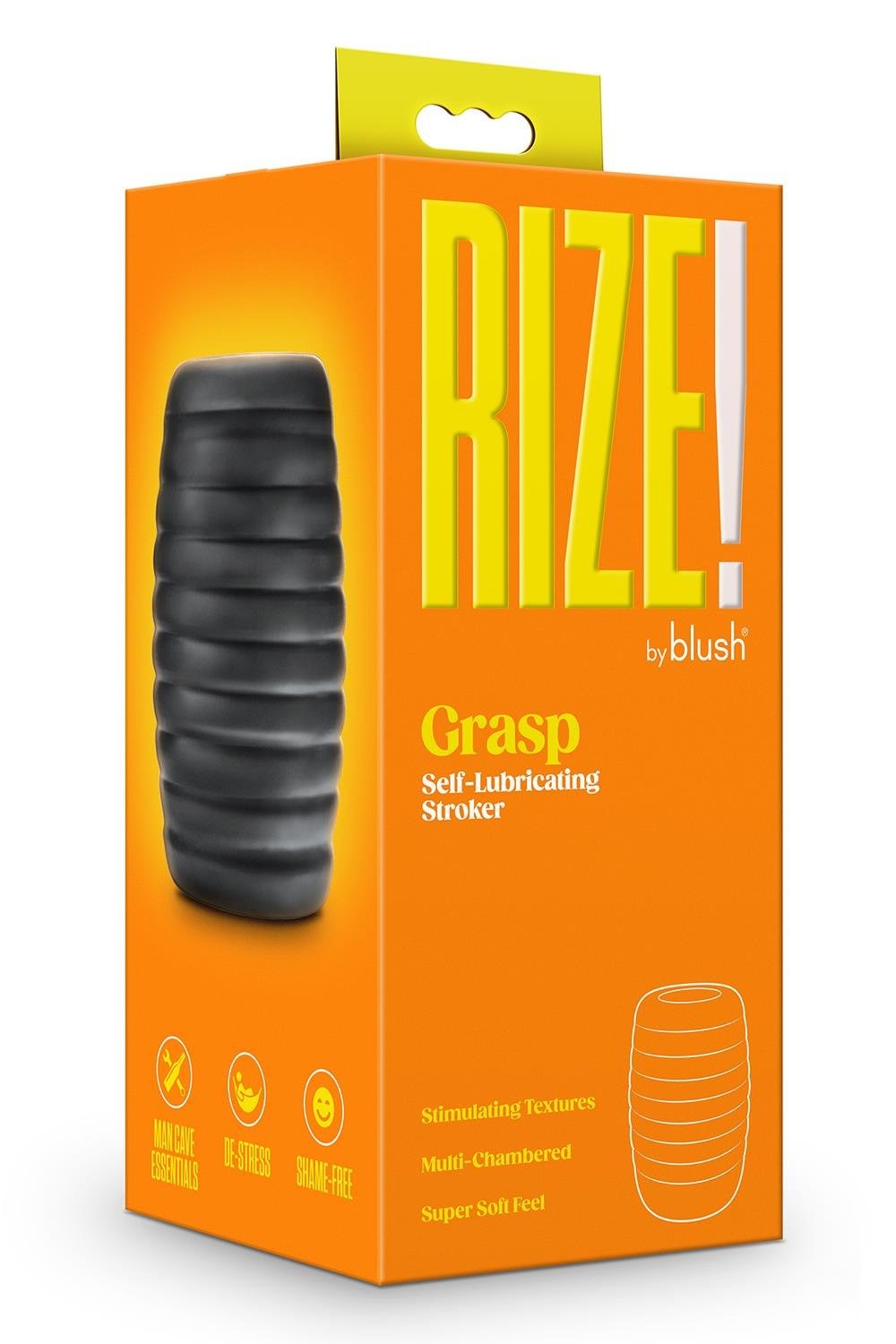 Мастурбатор Blush Rize, що самозмазується, чорний, 10.1 см