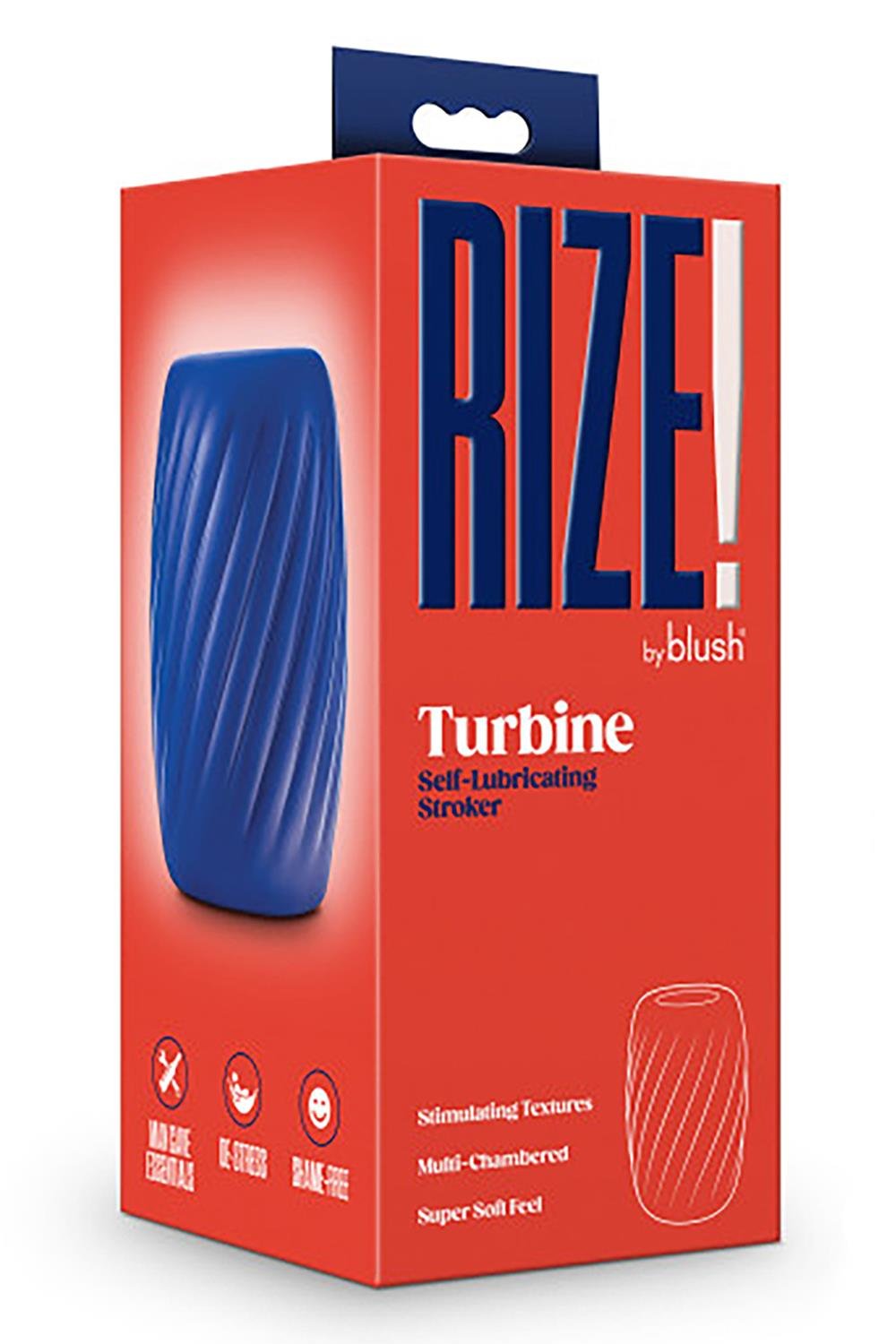 Мастурбатор Blush Rize, що самозмазується, синій, 10.1 см