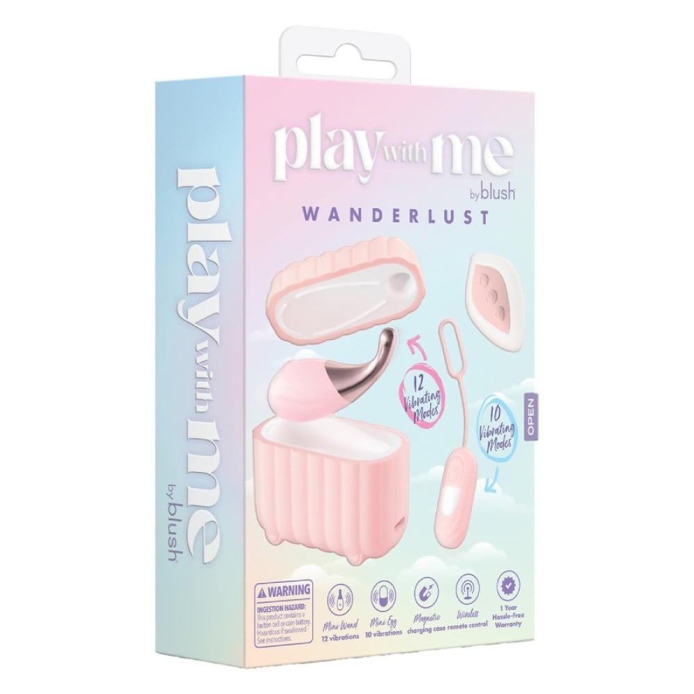 Набір вібраторів Blush Play With Me з пультом та кейсом, рожевий, 2 шт.