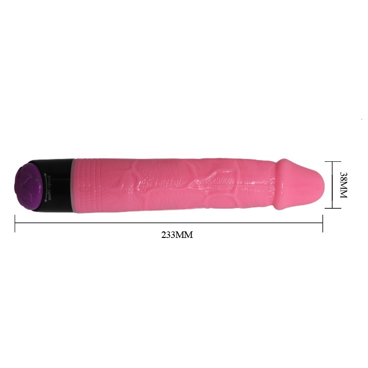 Вібратор реалістичний мультишвидкісний Jelly Vibe, рожевий, 23.3 см х 3.3 см