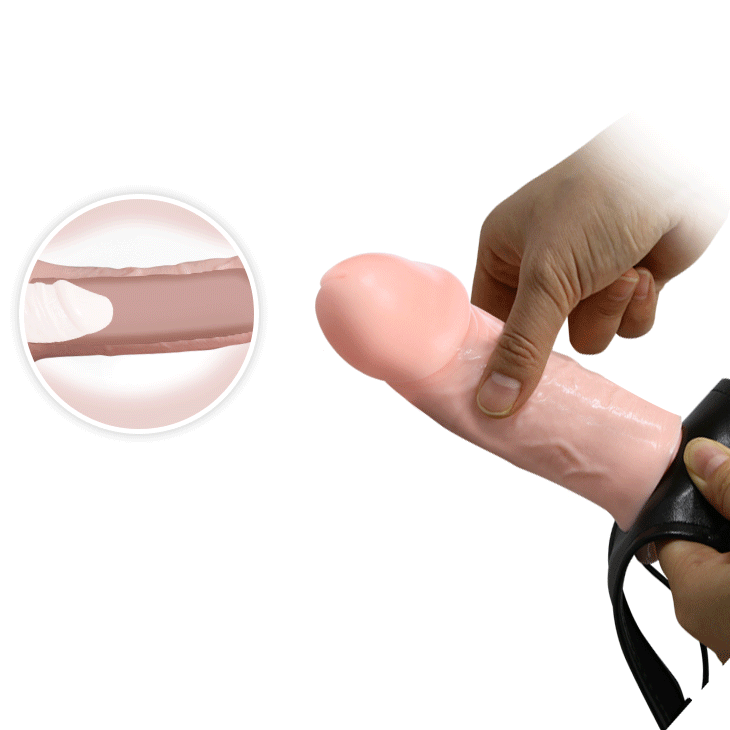 Страпон полый фаллопротез Baile Strap On с креплением на трусиках, беж