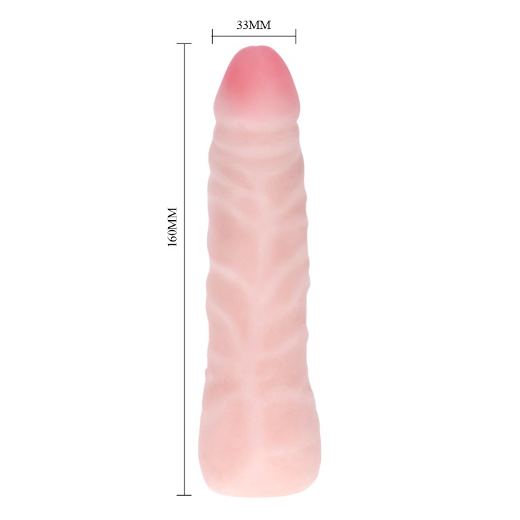 Фаллоимитатор с хребтом Super Excitement Sextoy, без мошонки, бежевый, 16 см
