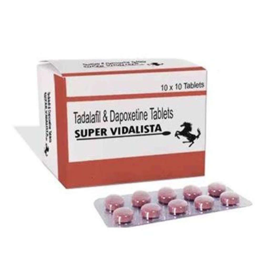 Таблетки для потенции Super Vidalista (Сиалис + Дапоксетин) (цена за пластину 10 таблеток)