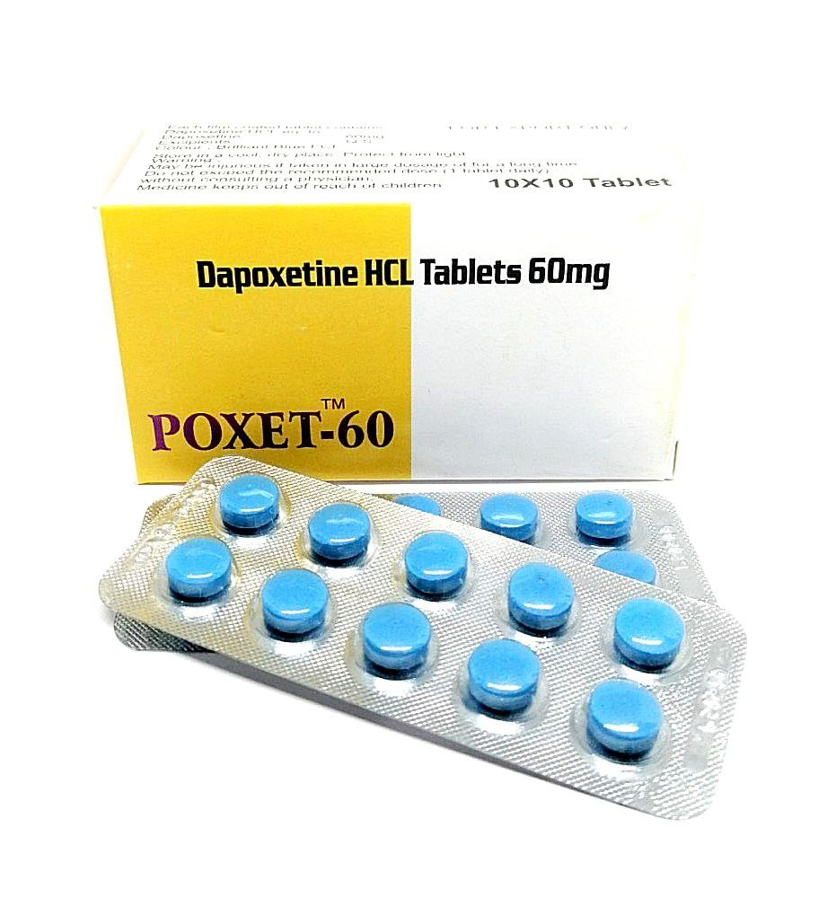 Таблетки для потенції Poxet 60 мг Дапоксетин (ціна за пластину, 10 таблеток)
