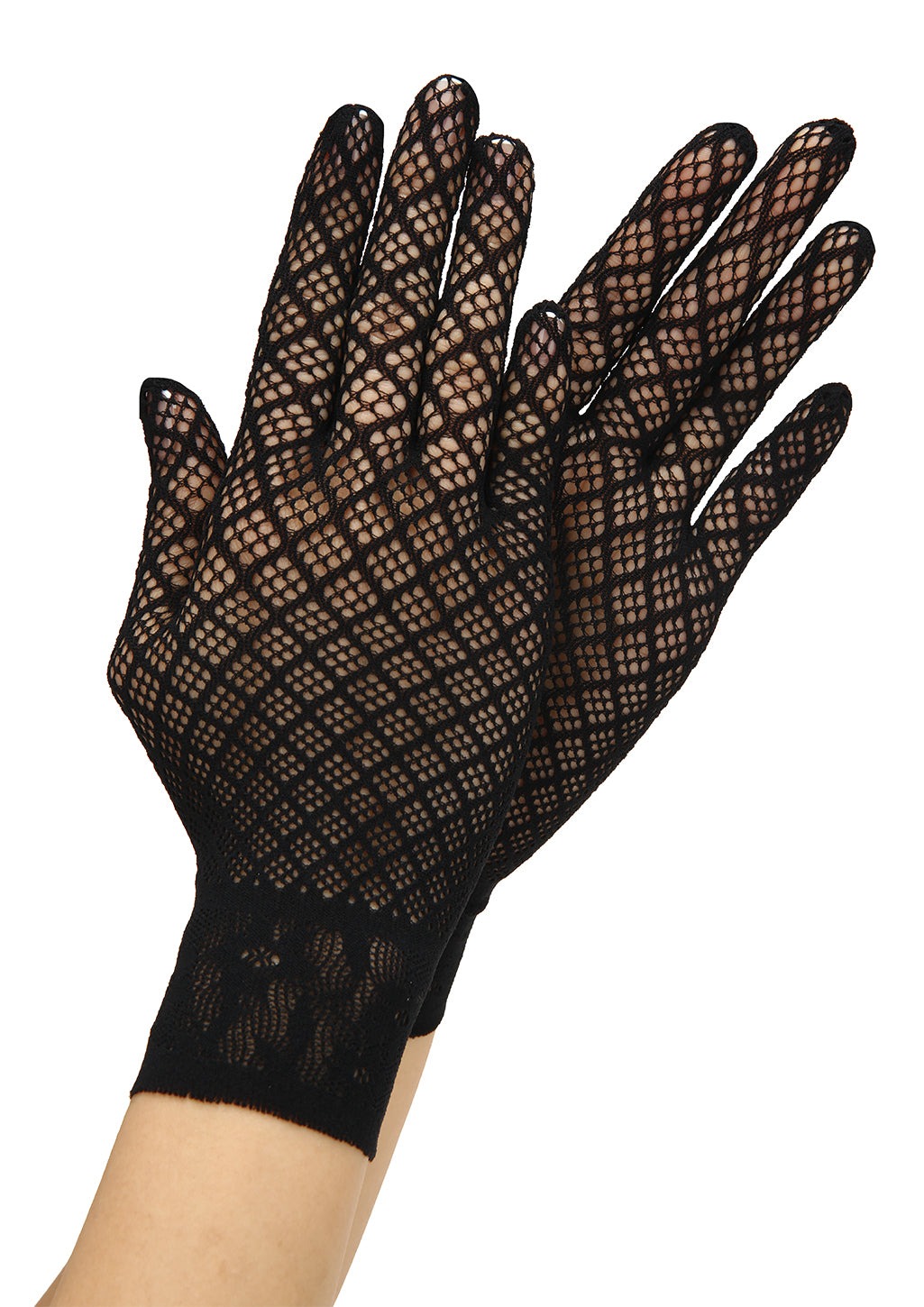 Перчатки с геометрическим узором длиной до запястья BACI Diamond Jacquard Glove, черный