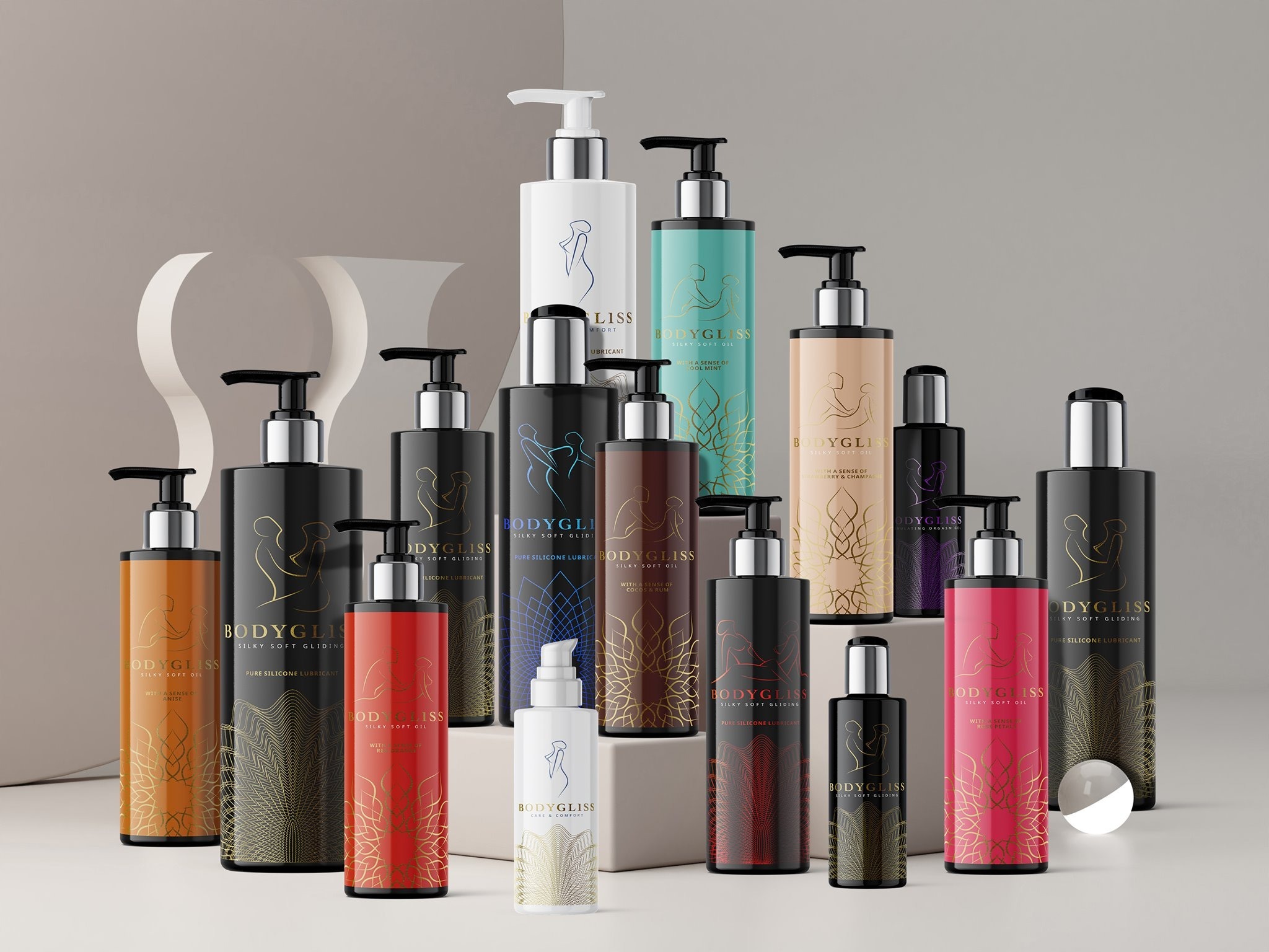 Масажна олія та лубрикант BODYGLISS з ароматом м'яти 150 ML