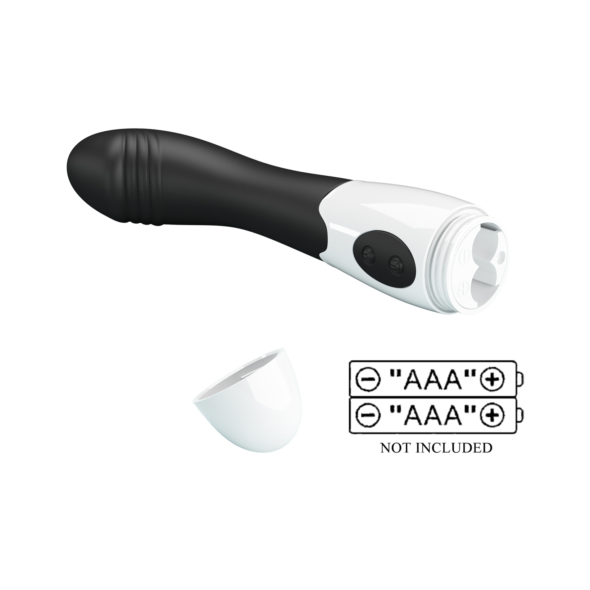 Вибратор для точки G Pretty Love Elemental Vibrator черно-белый, 19 х 3.2 см
