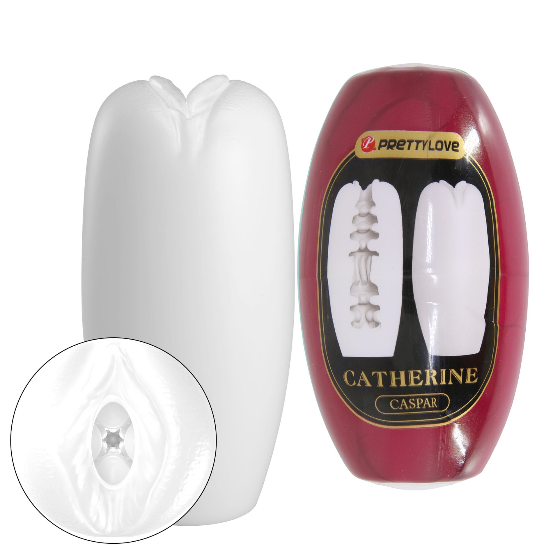 Мастурбатор вагина яйце PRETTY LOVE CATHERINE Caspar білий, 7.4 х 3.5 см