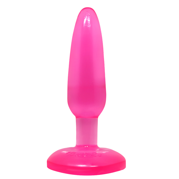 Анальна пробка на присосці BAILE Butt Plug, рожева, 14×3.5 см