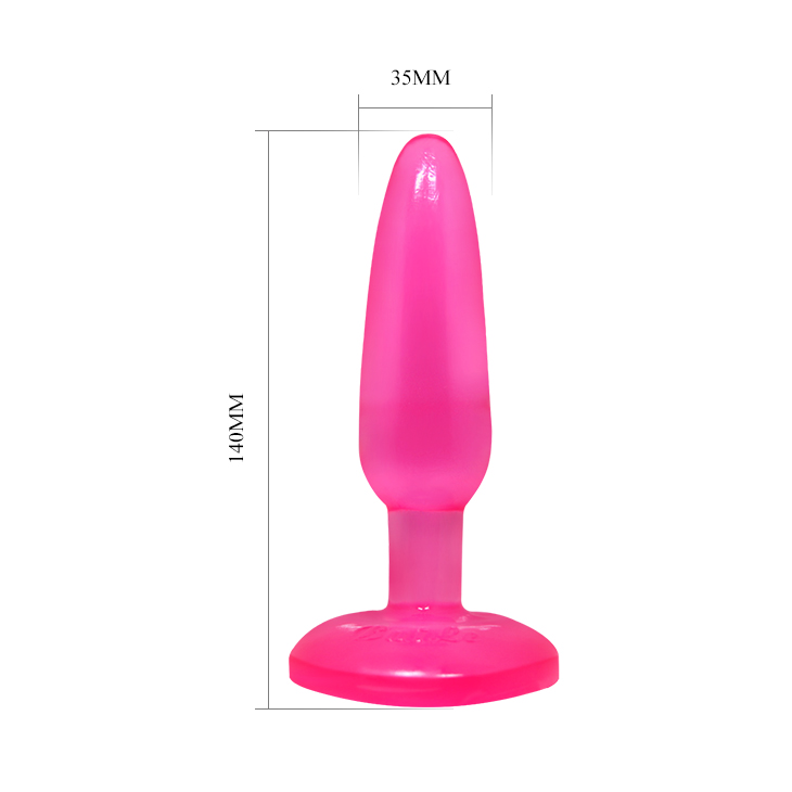 Анальна пробка на присосці BAILE Butt Plug, рожева, 14×3.5 см