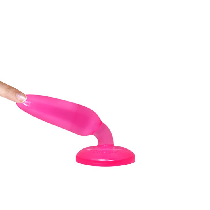 Анальна пробка на присосці BAILE Butt Plug, рожева, 14×3.5 см