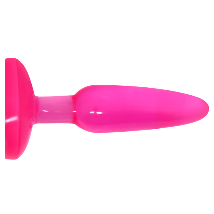 Анальна пробка на присосці BAILE Butt Plug, рожева, 14×3.5 см