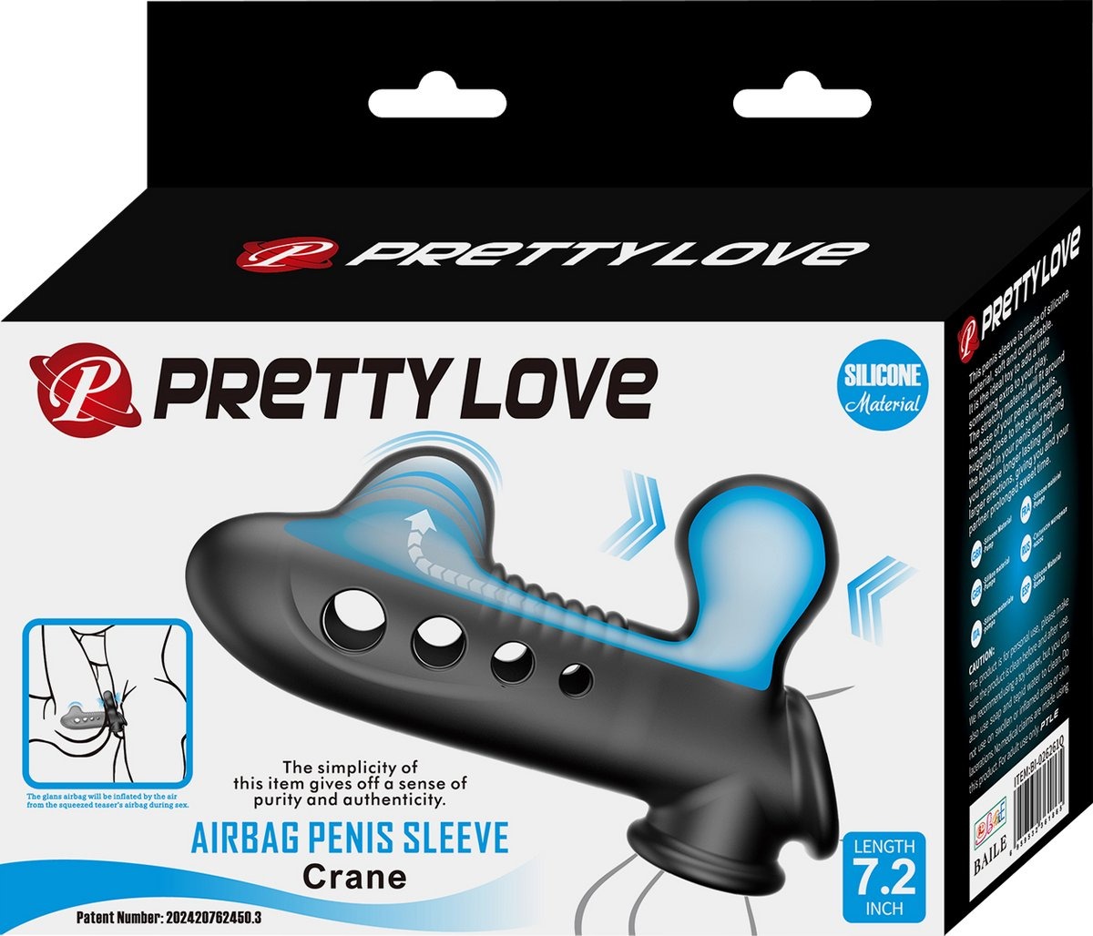 Стимулирующая насадка на пенис Pretty Love Crane с воздушным воротником