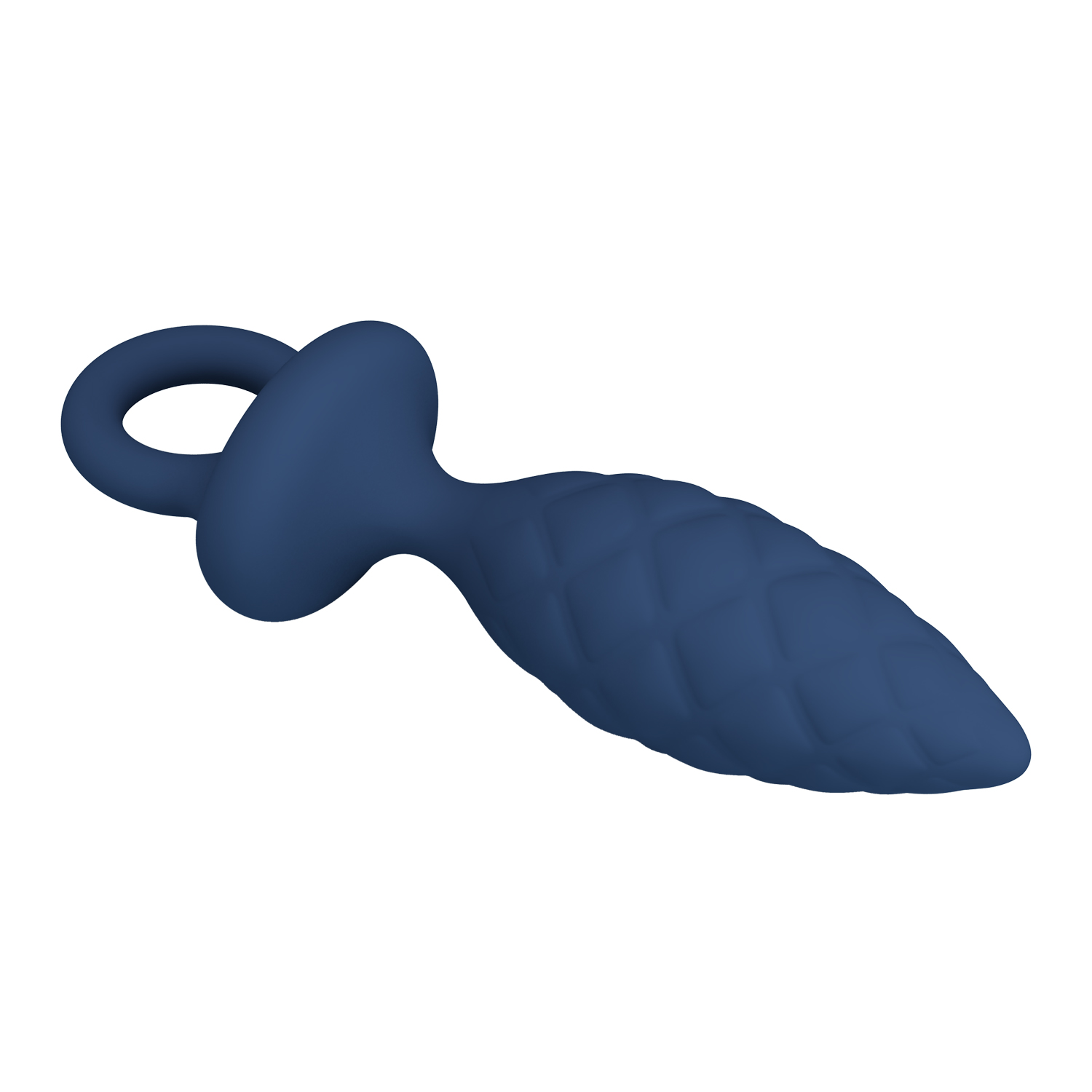 Анальна пробка MR. PLAY Butt Plug with Loop, синя, розмір S, 11,5 × 2,7 см