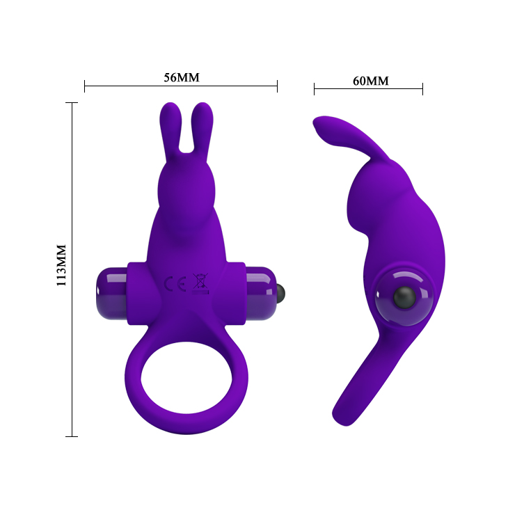 Кільце ерекційне у вигляді кролика Pretty Love Vibrant Penis Ring 1 фіолетове