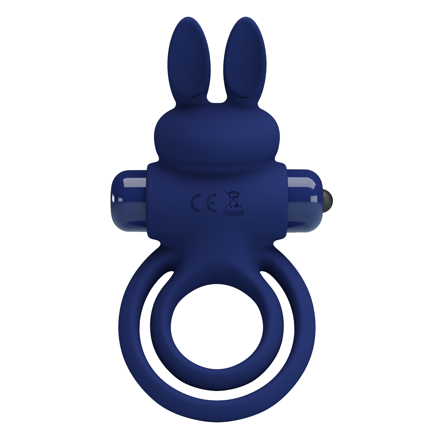Віброкільце подвійне PRETTY LOVE Vibro Bunny III зі стимуляцією для клітора, синє, 9.7 х 6.5 см