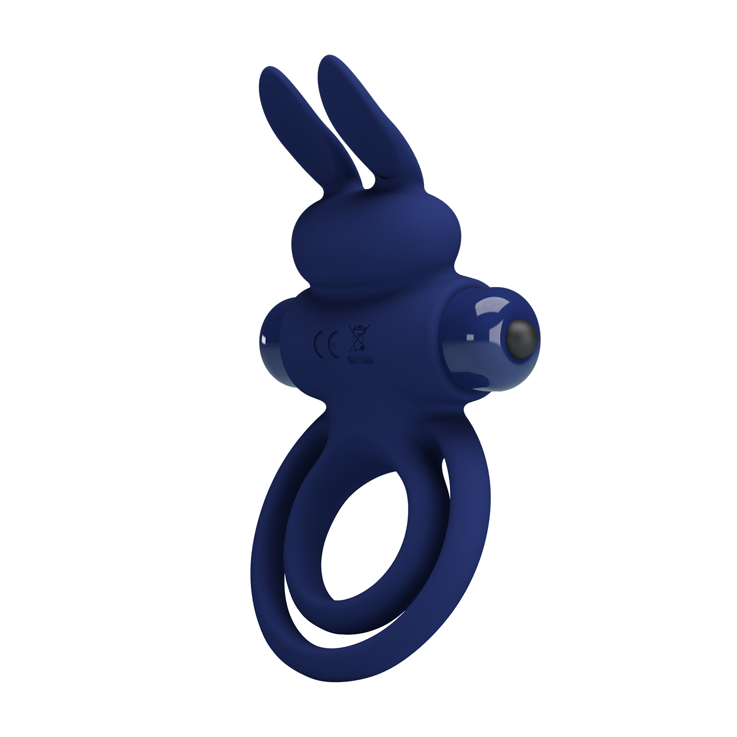 Віброкільце подвійне PRETTY LOVE Vibro Bunny III зі стимуляцією для клітора, синє, 9.7 х 6.5 см