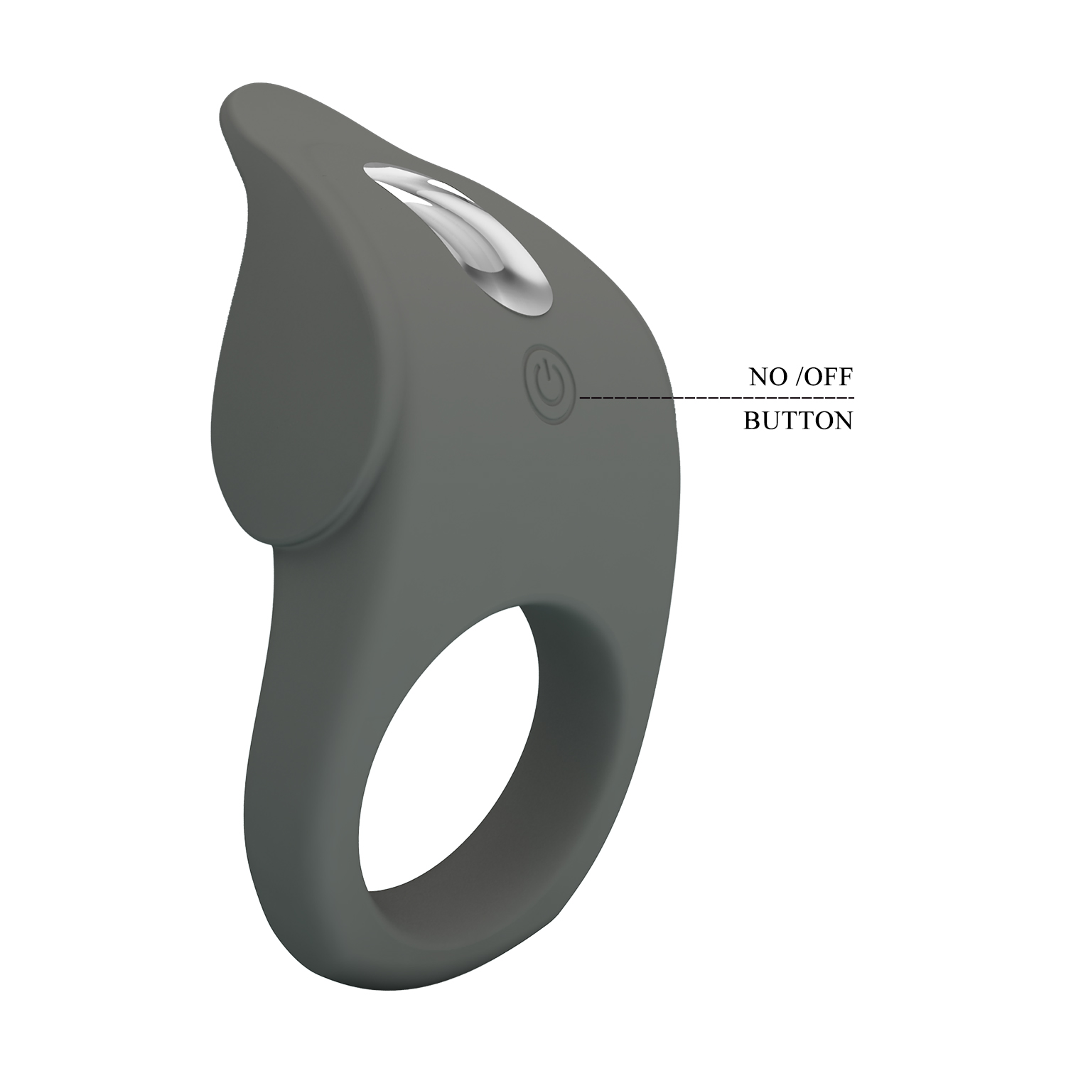 Ерекційне віброкільце PRETTY LOVE Master Ring силіконове, сіре, 8.7 х 5 см