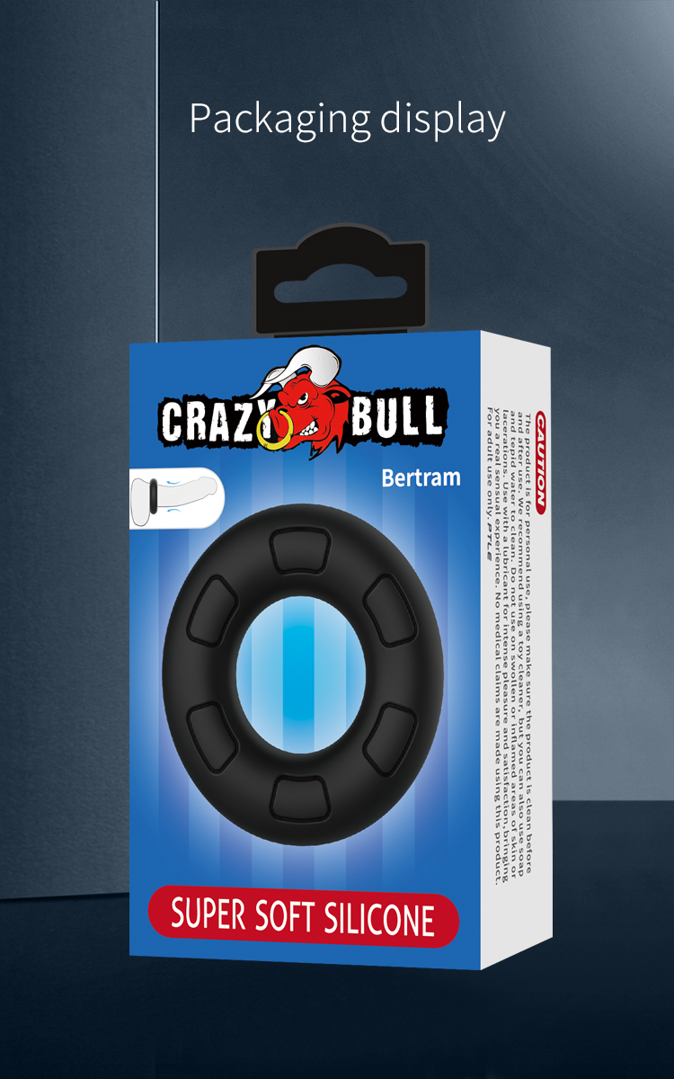 Ерекційне кільце Crazy Bull Bertram, чорне, 6,6 х 1,8 см