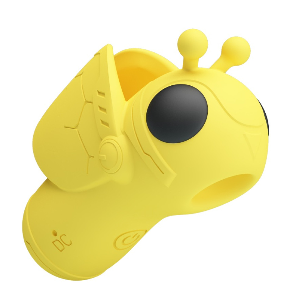 Вібратор на палець Pretty Love Magic Bee з пульсацією для клітора, жовтий, 6,9 × 3 см
