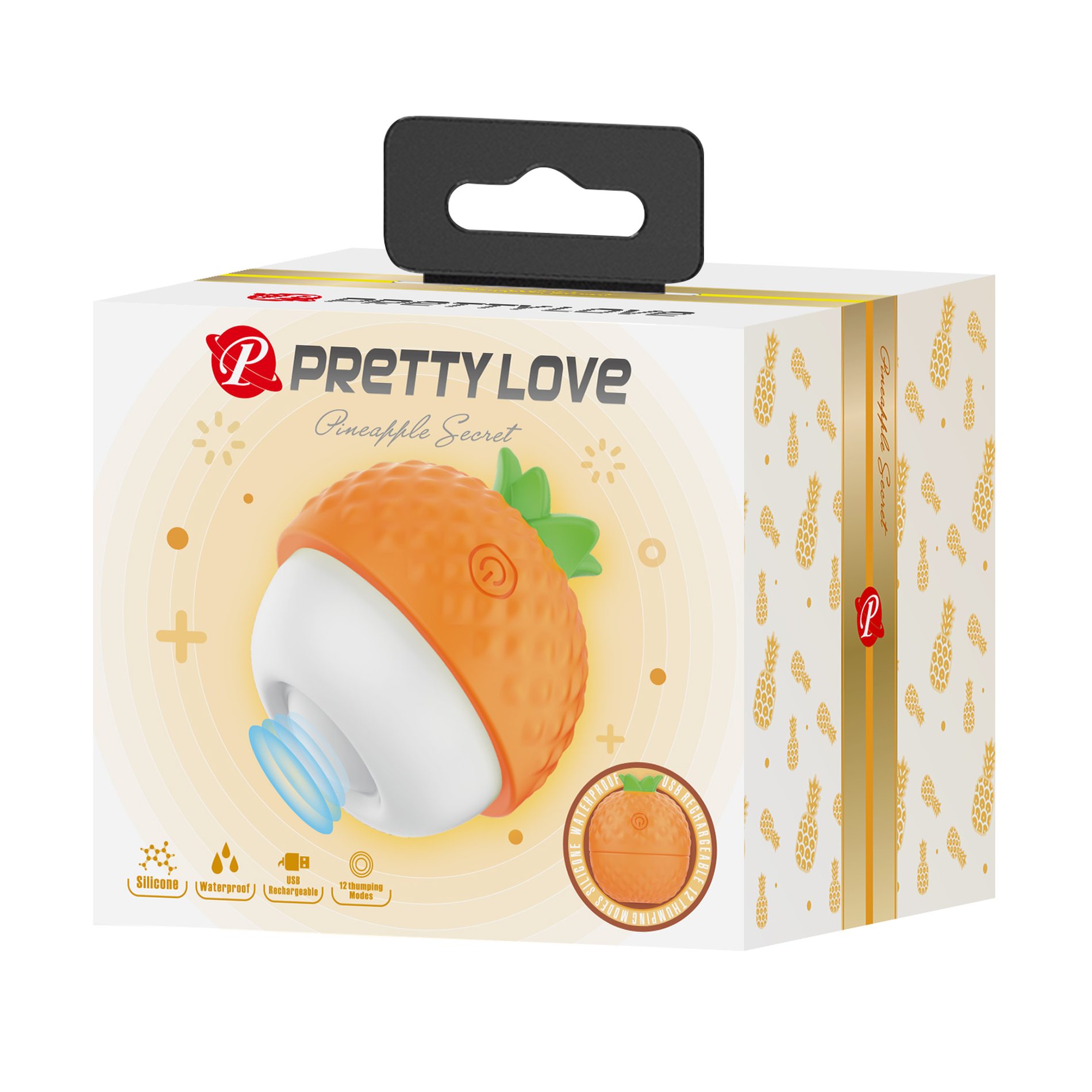 Кліторальний пульсатор PRETTY LOVE Pineapple Secret помаранчевий, 5,7 х 5,1 см