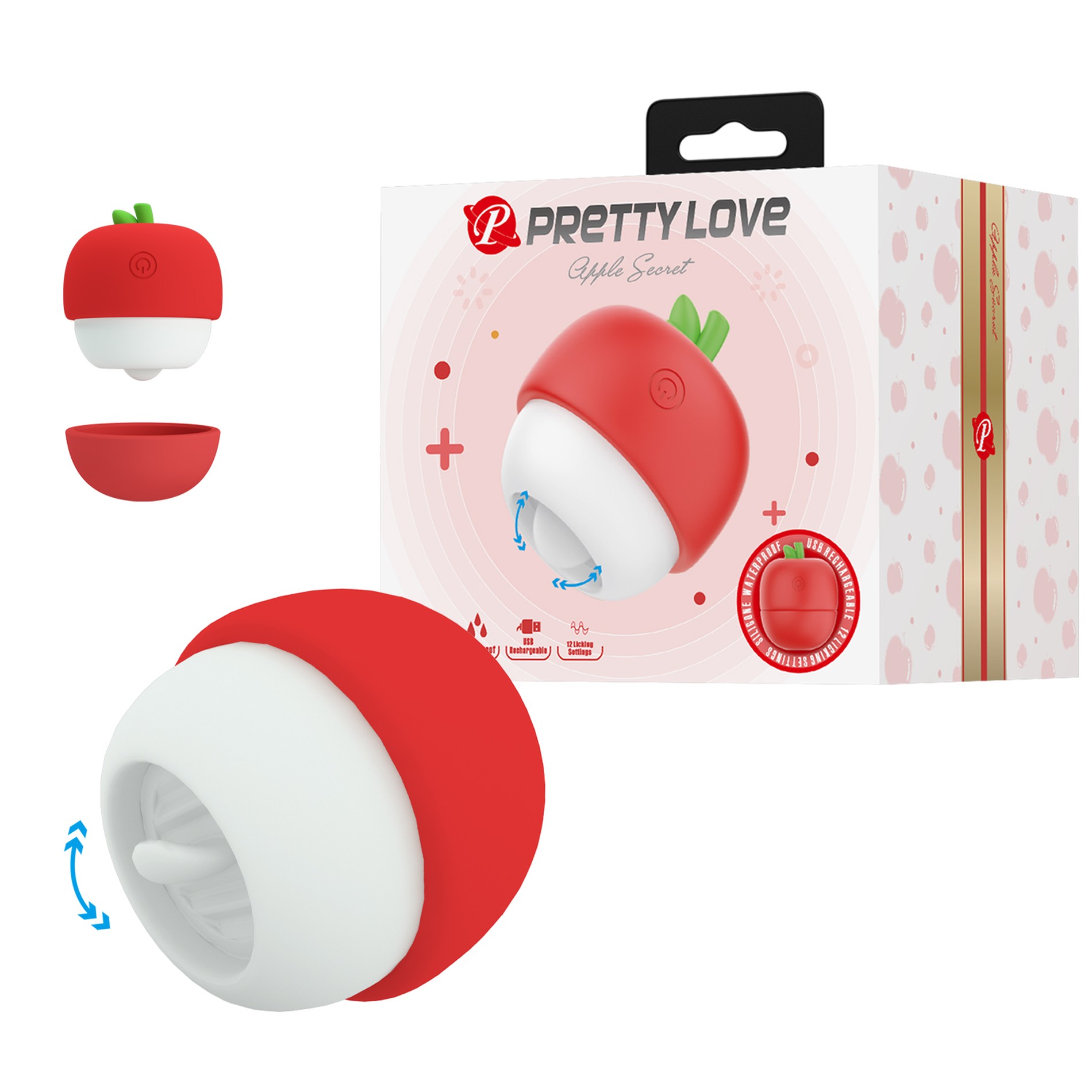 Кліторальний стимулятор Pretty Love APPLE Secret, червоний