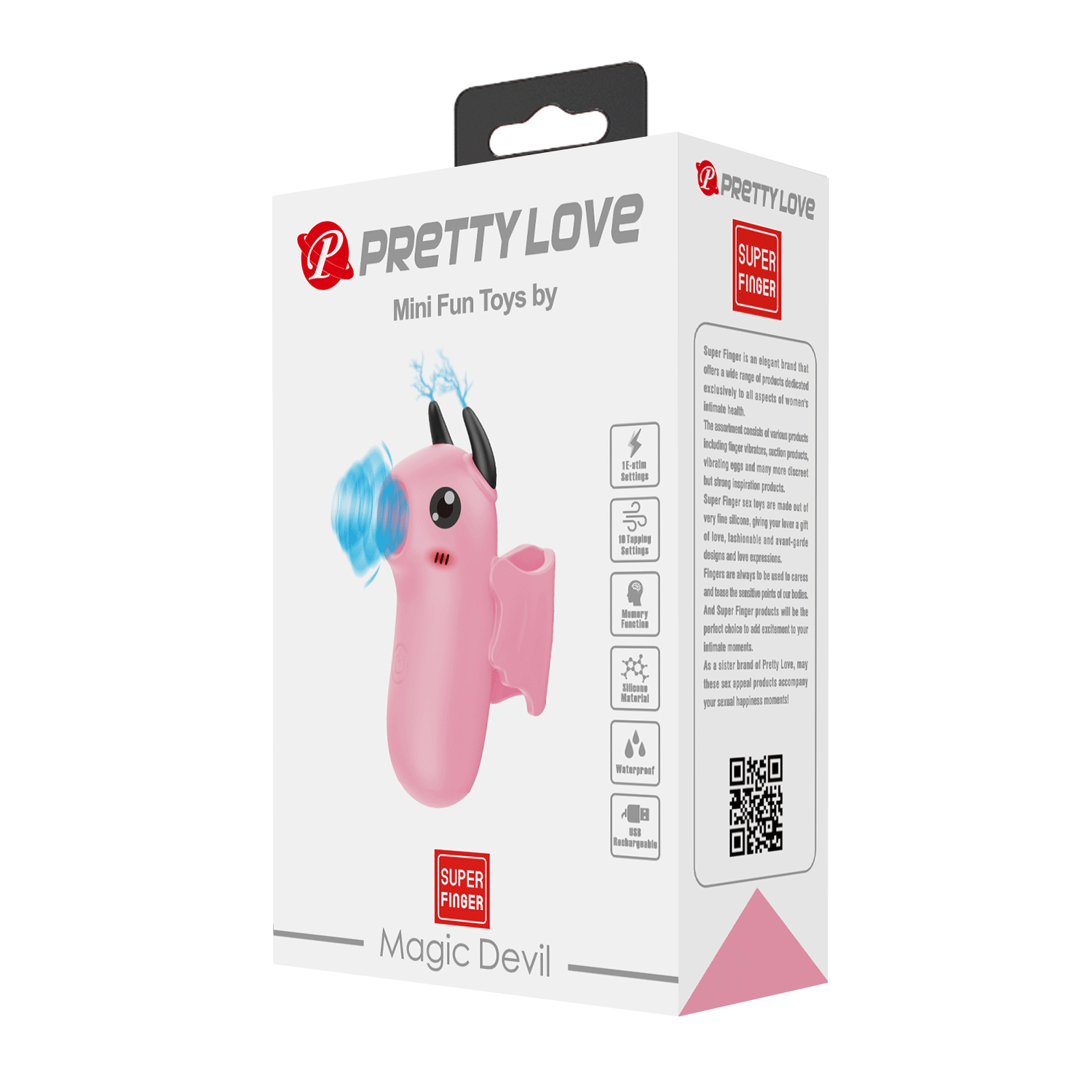 Стимулятор для клітора Pretty Love Magic Devil з сосанням та електростимуляцією, рожевий, 6.9 см