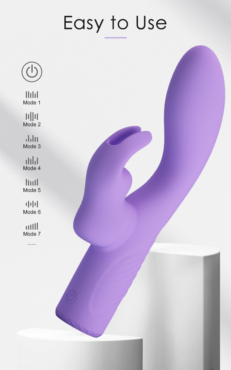 Міні вібратор-кролик Pretty Love Elivia, фіолетовий, 17.2 см х 3.4 см