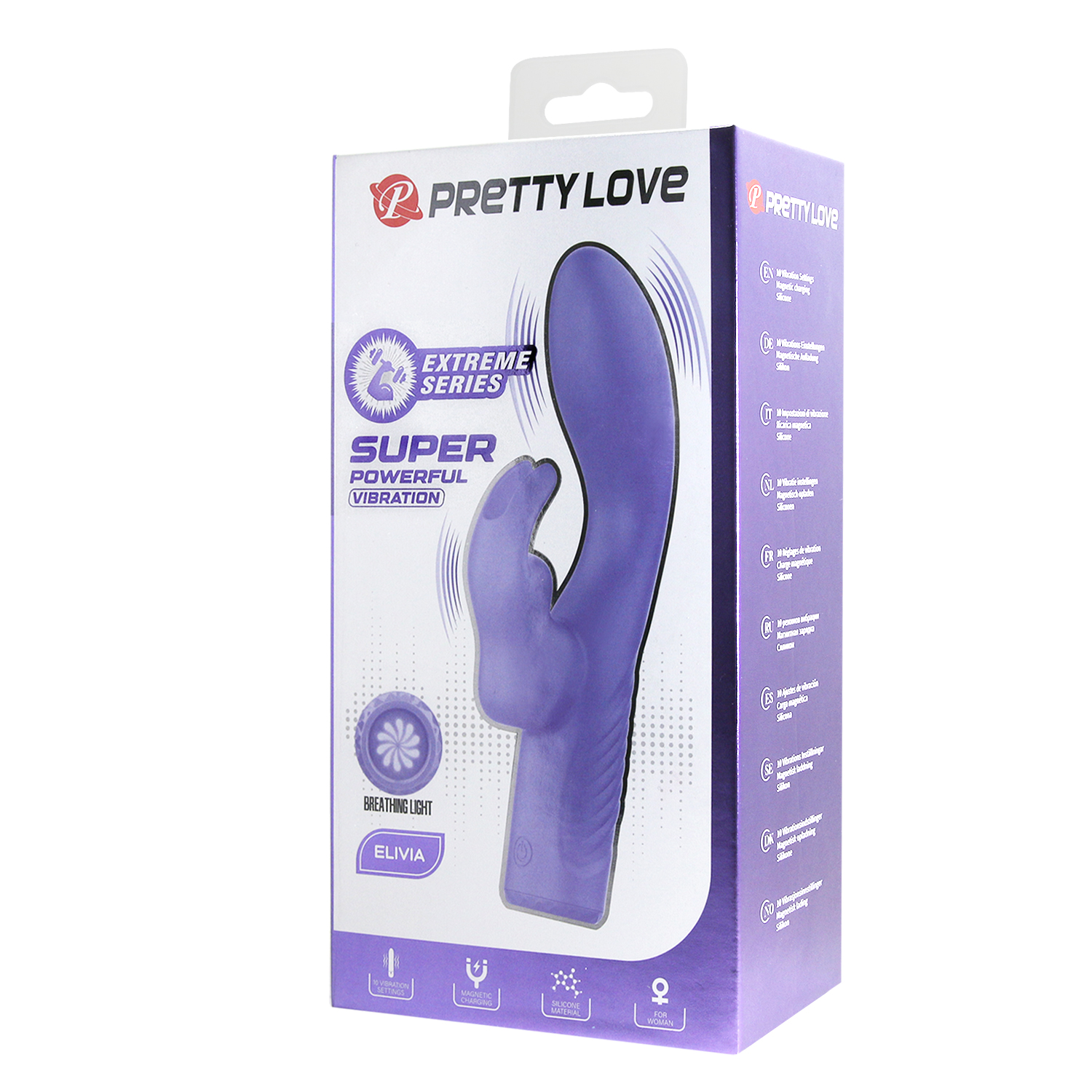Міні вібратор-кролик Pretty Love Elivia, фіолетовий, 17.2 см х 3.4 см