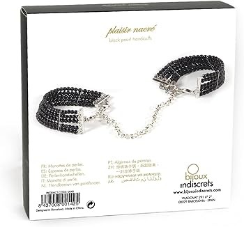 Браслети-наручники PLASIR Nacre чорні перли Bijoux Indiscrets