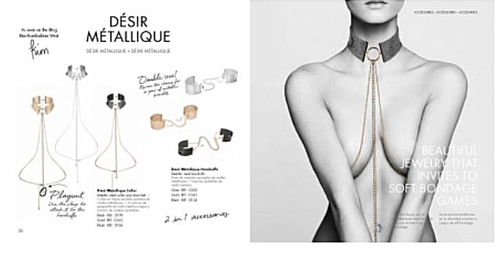 Браслети-наручники PLASIR Nacre чорні перли Bijoux Indiscrets