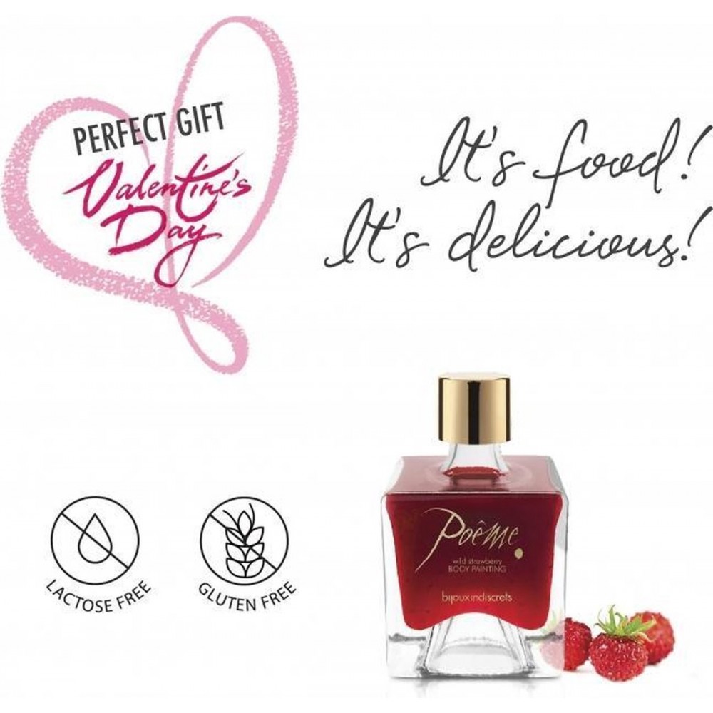 Съедобная краска для тела Bijoux Indiscrets Poеme - Wild Strawberry, 50 гр