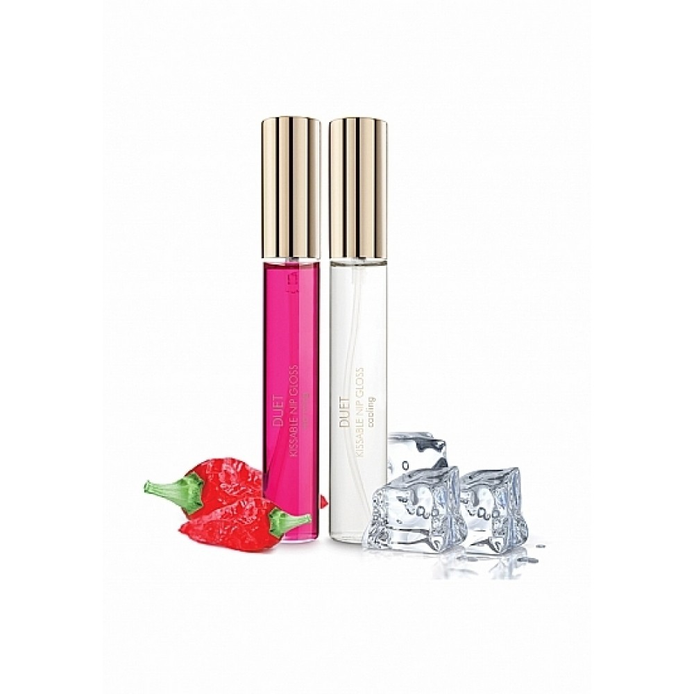 Набір гелів для стимуляції сосків Bijoux Cooling & Warming Nip Gloss, що охолоджує та зігріває