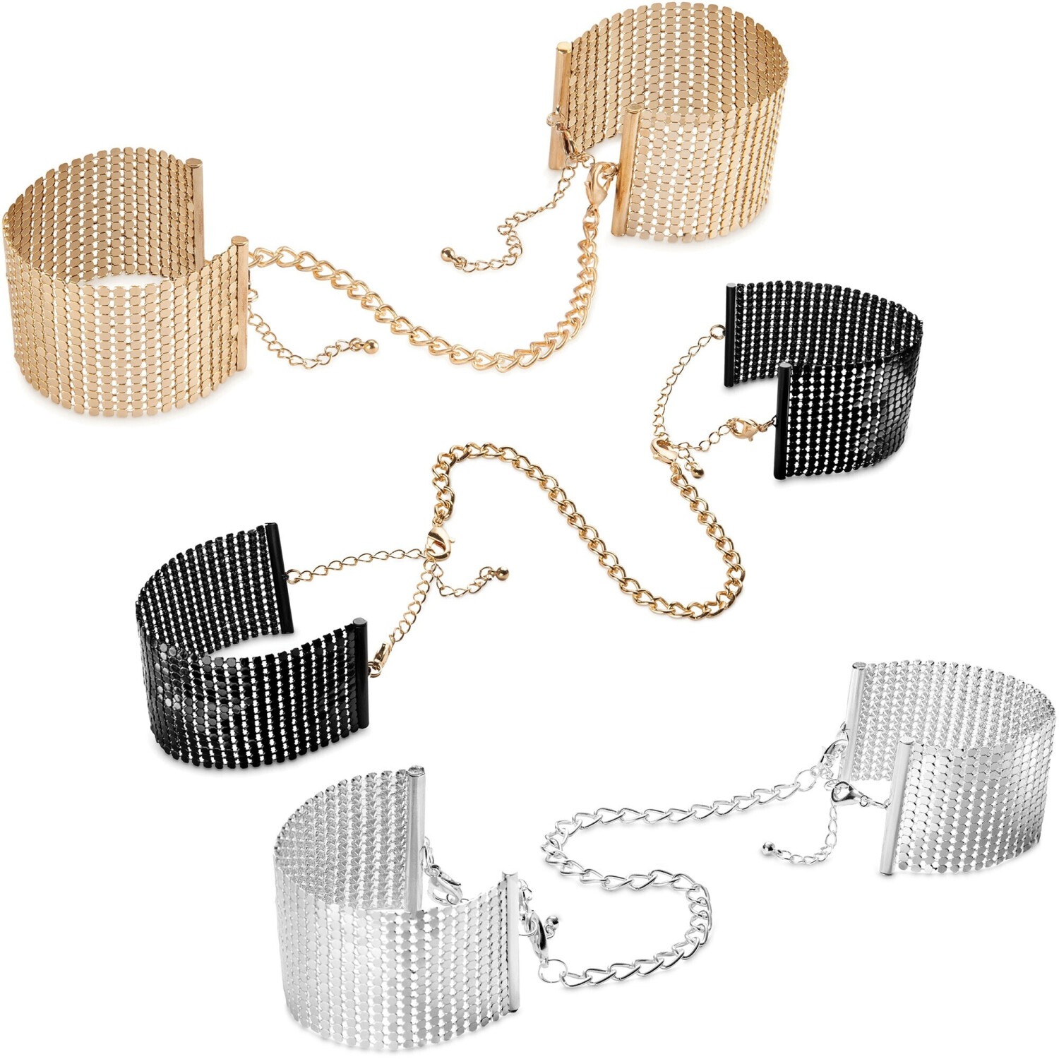 Браслети-наручники DESIR METALLIQUE чорні Bijoux Indiscrets