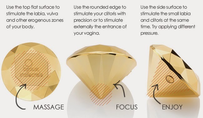 Вибратор бриллиант Bijoux Indiscrets Twenty One Vibrating Diamond золотистый
