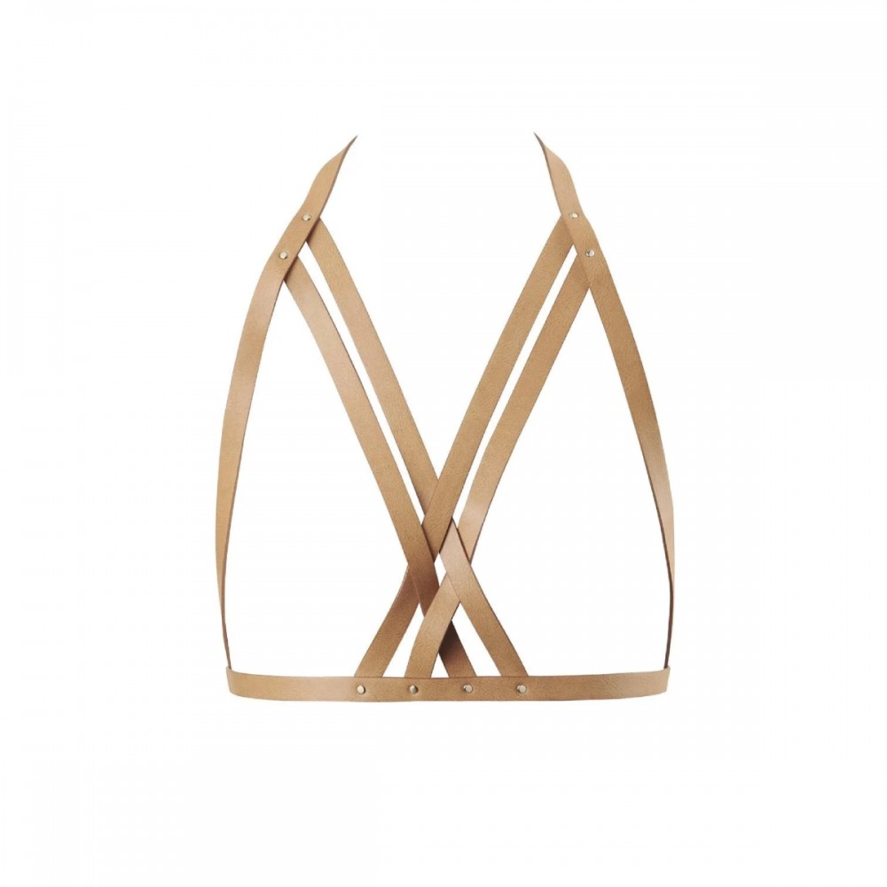 Портупея Bijoux Indiscrets MAZE - Halter Bra Harness Braun