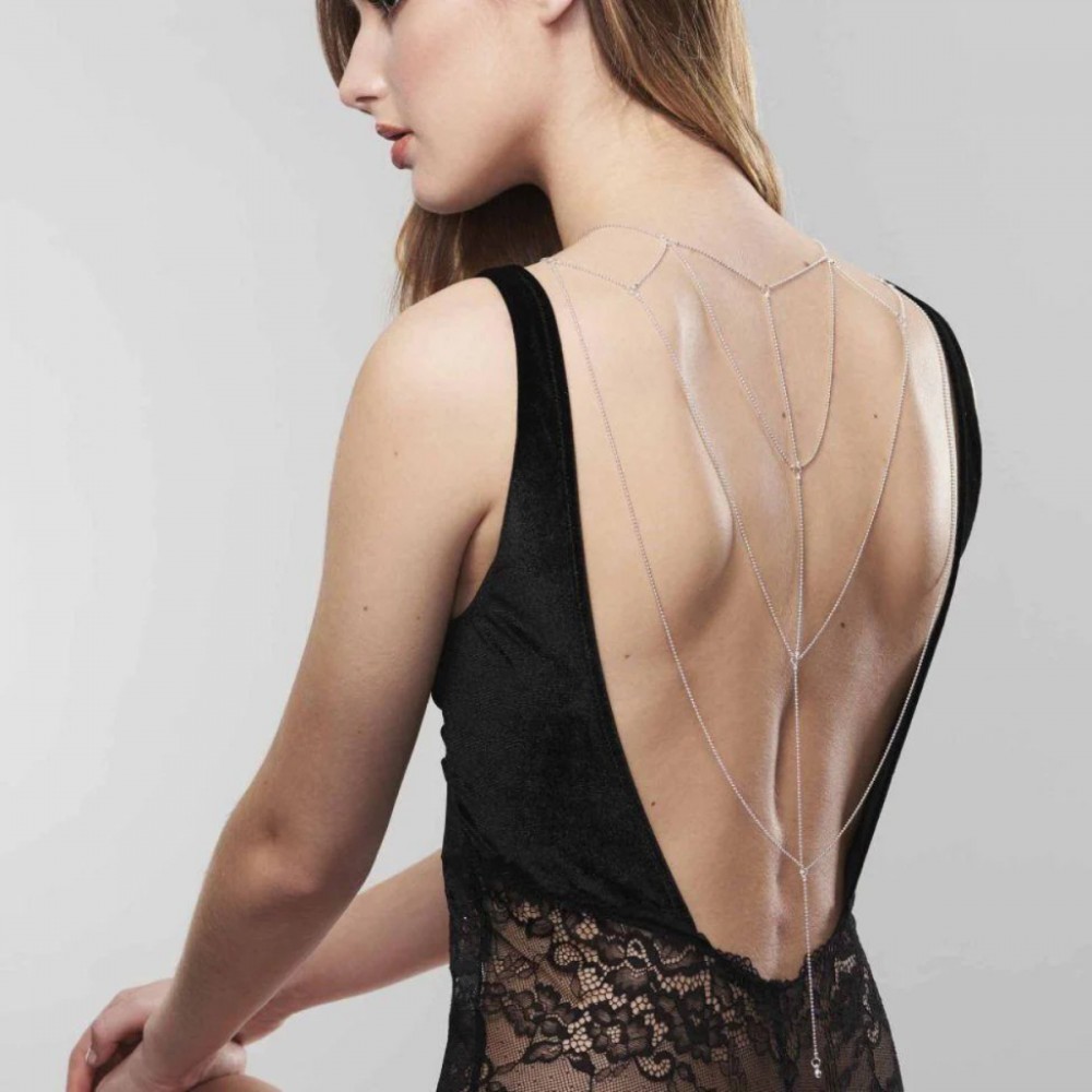 Ланцюжок для спини Bijoux Indiscrets Magnifique Back and Cleavage Chain -Silver, прикраса для тіла