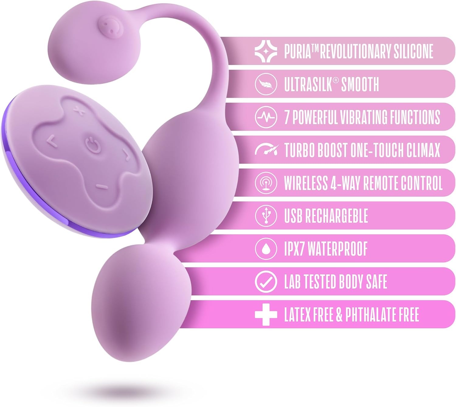 Вибрирующий конусный шар Blush Wellness Raine сиреневый